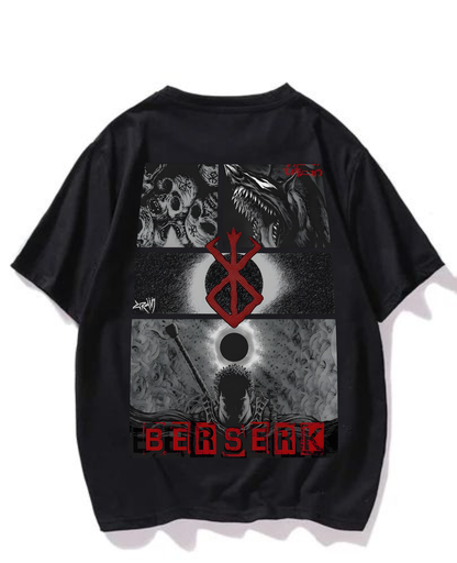 Black- Oversized Printed T-Shirt - Besharak