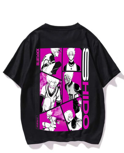 Black- Oversized Printed T-Shirt - Shido