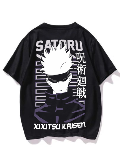 Black- Oversized Printed T-Shirt - Satoru