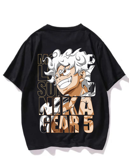 Black- Oversized Printed T-Shirt - Gear