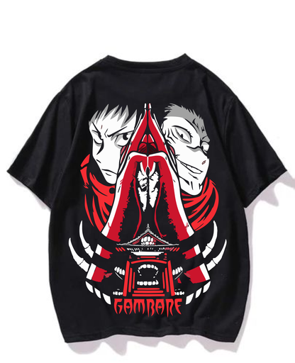Black- Oversized Printed T-Shirt - Gamer