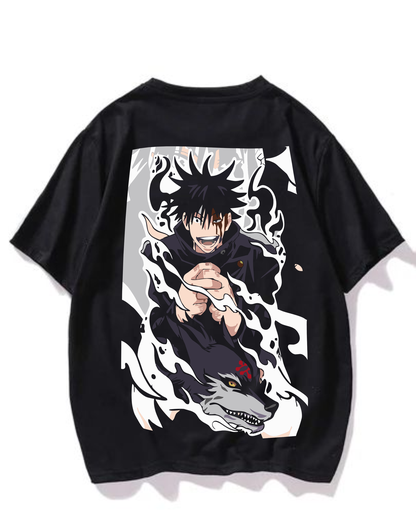 Black- Oversized Printed T-Shirt - 1