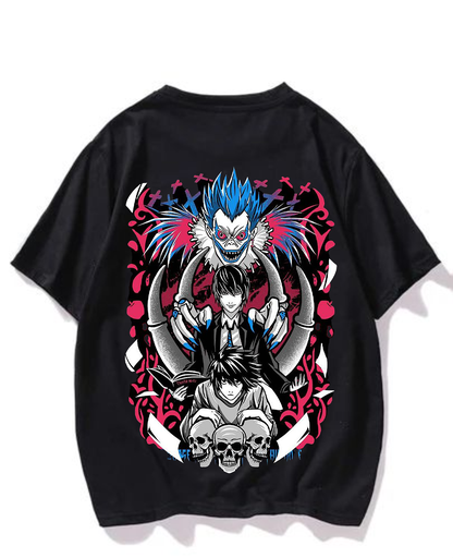 Black- Oversized Printed T-Shirt - MOKOMOKO Death Note