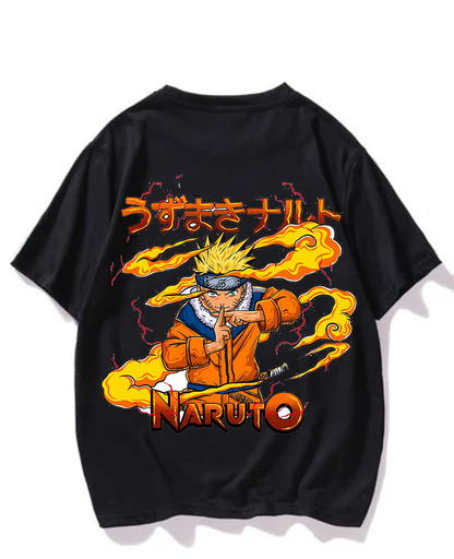 Black- Oversized Printed T-Shirt - X48