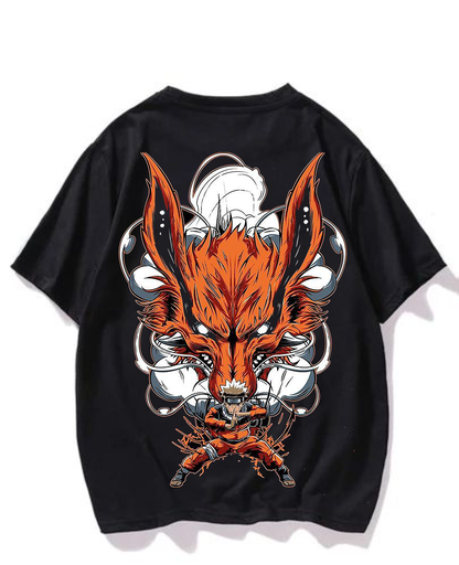 Black- Oversized Printed T-Shirt - X47