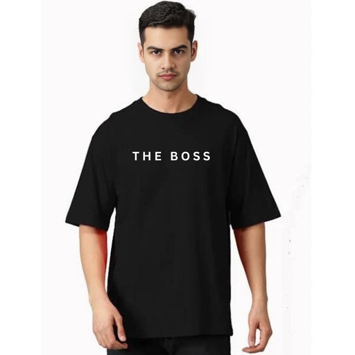 Black- Oversized Printed T-Shirt - BOSS