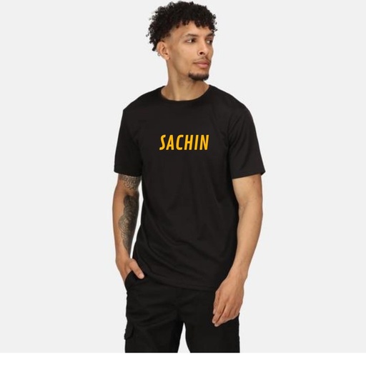 Black- Round Neck T-Shirt - SACHIN 