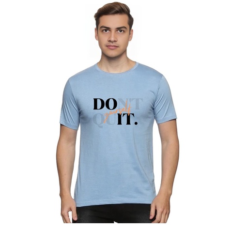 Sky Blue Round Neck T-Shirt - Quit