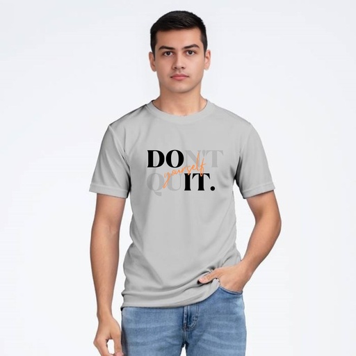 Grey Round Neck T-Shirt - Quit