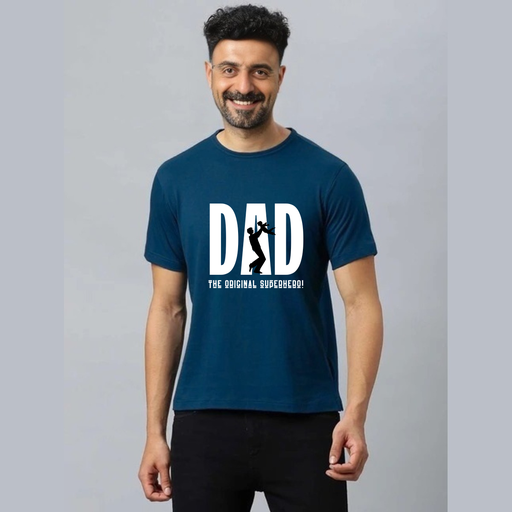 Blue Round Neck T-Shirt - Dad 
