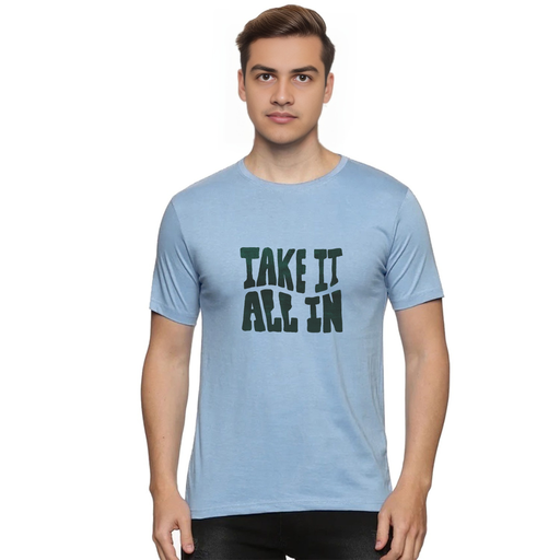 Sky Blue Round Neck T-Shirt - Take it
