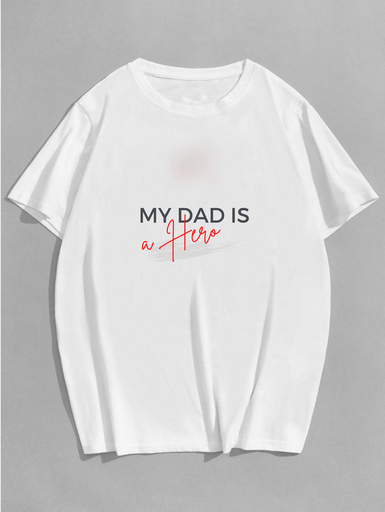 White- Oversized Printed T-Shirt - Hero Dad