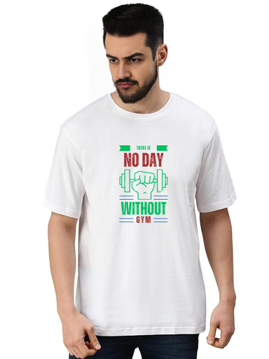 White Oversized workout T-Shirt - Daily Gym