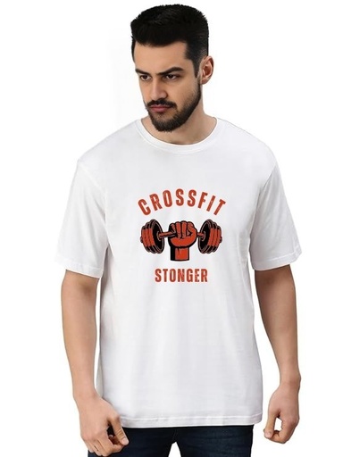 White Oversized workout T Shirt - CrossFit Workout