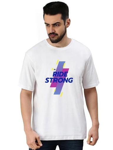 White Oversized workout T-Shirt - Ride Strong