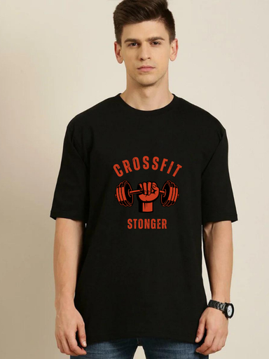 Black- Oversized workout T-Shirt - crossfit