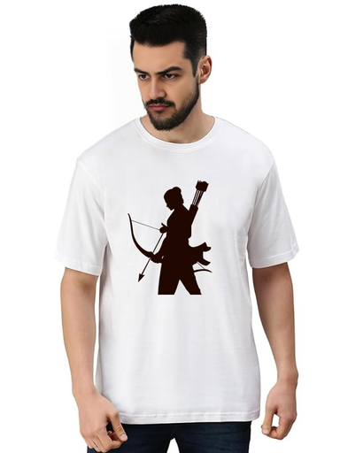 White Oversized devotional  T-Shirt - Shri Ram