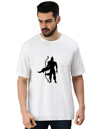 White Oversized devotional  T-Shirt - Sri Ram