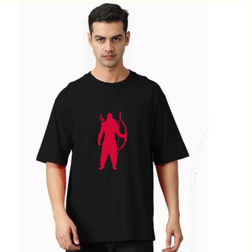 Black Oversized devotional  T-Shirt - Sri Ram