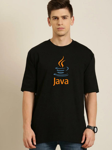 Black Oversized Science & Tech T Shirt - Java