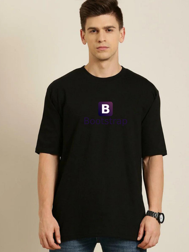 Black Oversized Science & Tech T Shirt - Bootstrap