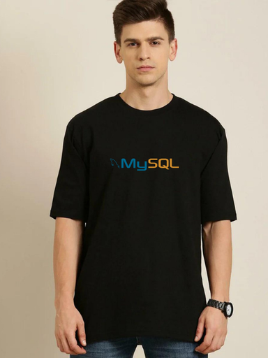 Black Oversized Science & Tech T Shirt - My SQL