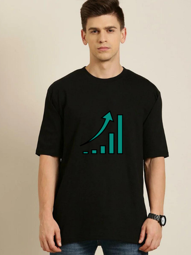 Black Oversized Science & Tech T Shirt - BAR Graph