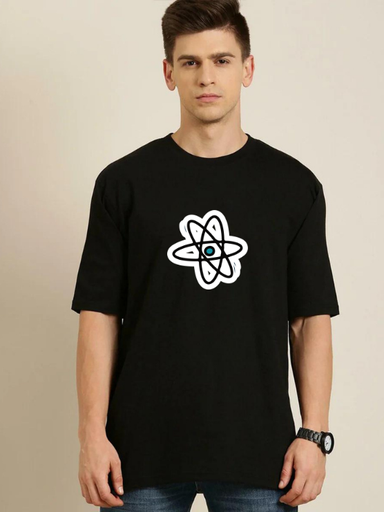 Black Oversized Science & Tech T Shirt - Nuclear 