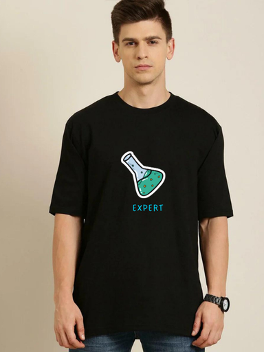 Black Oversized Science & Tech T Shirt - Chemistry 