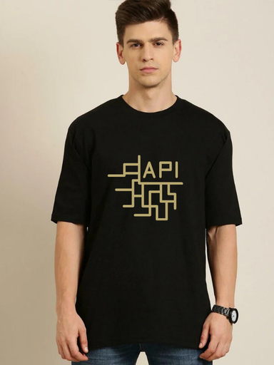 Black Oversized Science & Tech T Shirt - API
