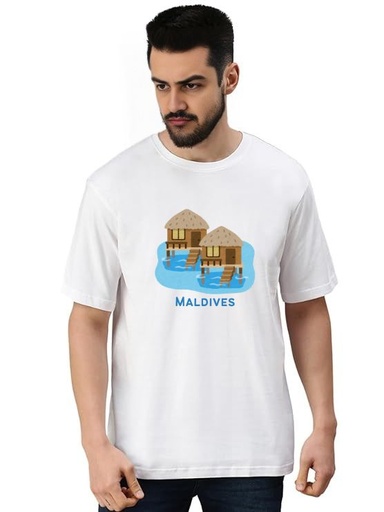 White Oversized Country T-Shirt - Maldives Tour