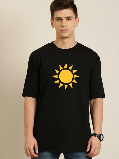 White Oversized devotional  T-Shirt - Sun
