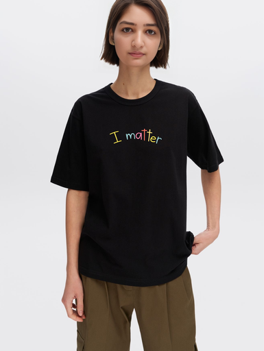 Black Printed Girls T-Shirt - I Matter