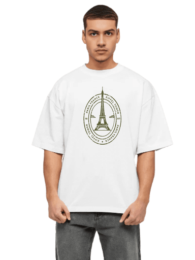White Oversized Traveler T-Shirt - Paris