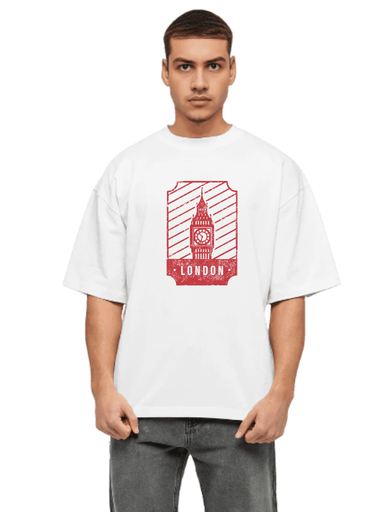 White Oversized Traveler T-Shirt - London Print