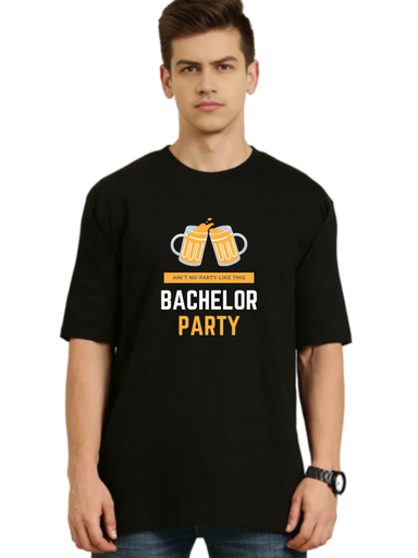 Black Oversized Holiday T Shirt  - Bachelor Party