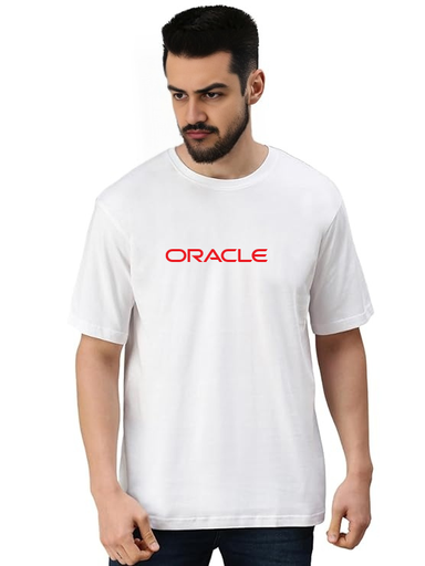 White Oversized Science & Tech T Shirt - Oracle