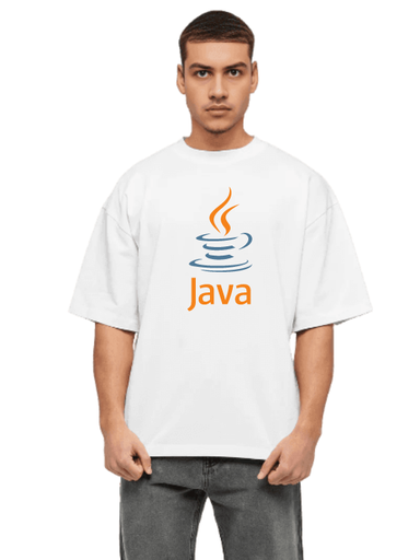 White Oversized Science & Tech T Shirt - Java