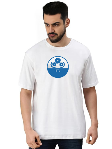 White Oversized Science & Tech T Shirt - ETL