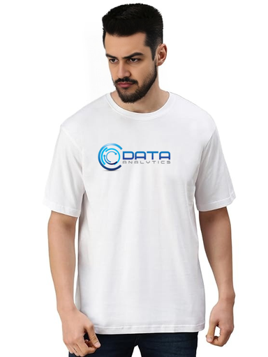 White Oversized Science & Tech T Shirt - Data Analytics