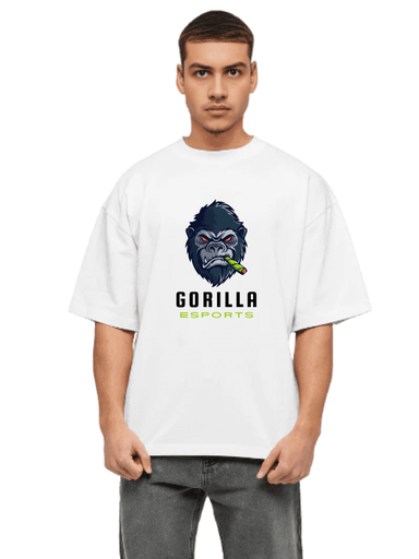 Premium White Oversized Country T-Shirt - Gorilla Smoke