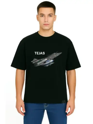 Black Oversized Army T Shirt  - Tejas